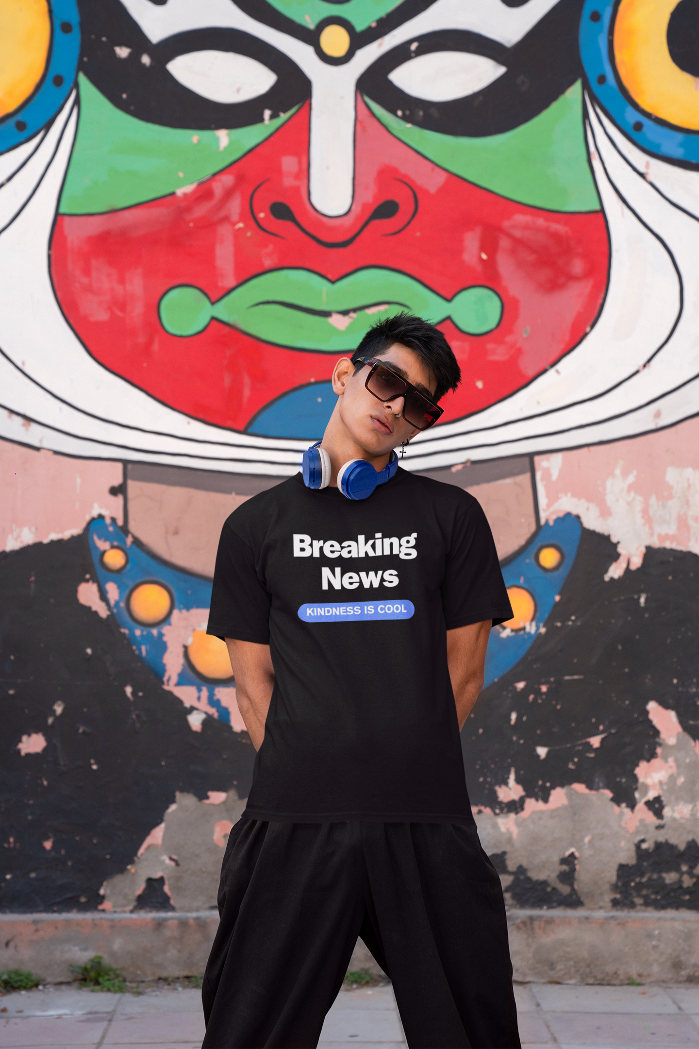Men Breaking News Kindness is Cool Tee