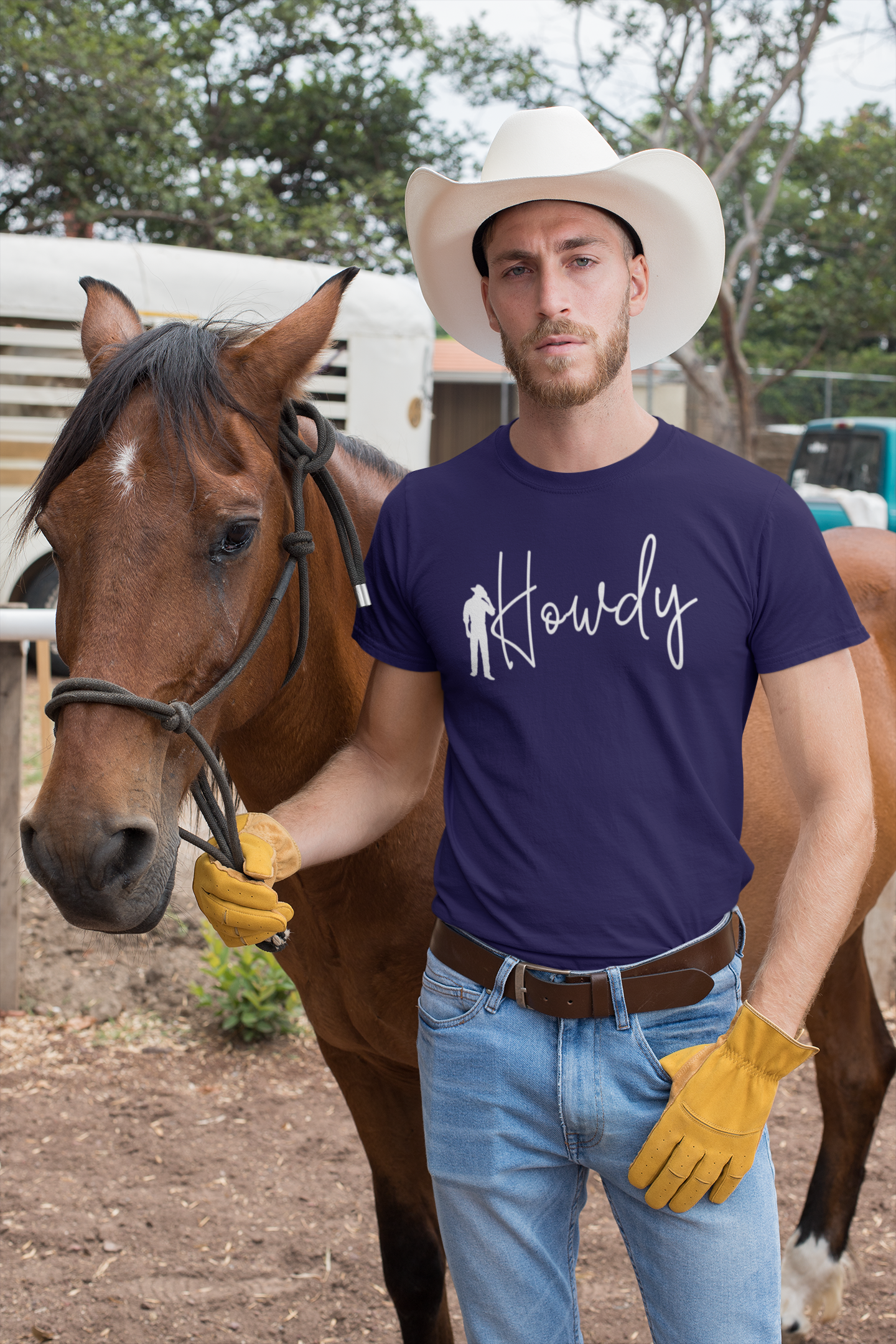 Men Howdy Cowboy Tee