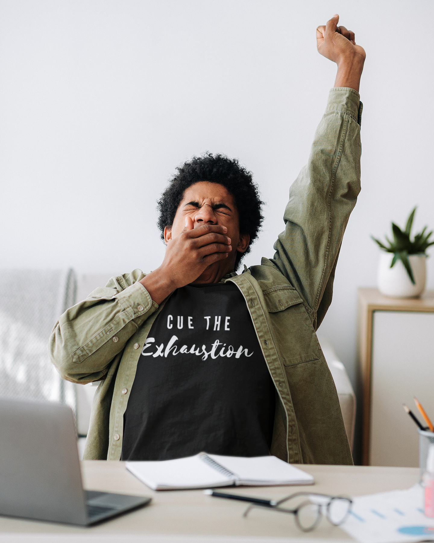 Men Cue the Exhaustion Tee