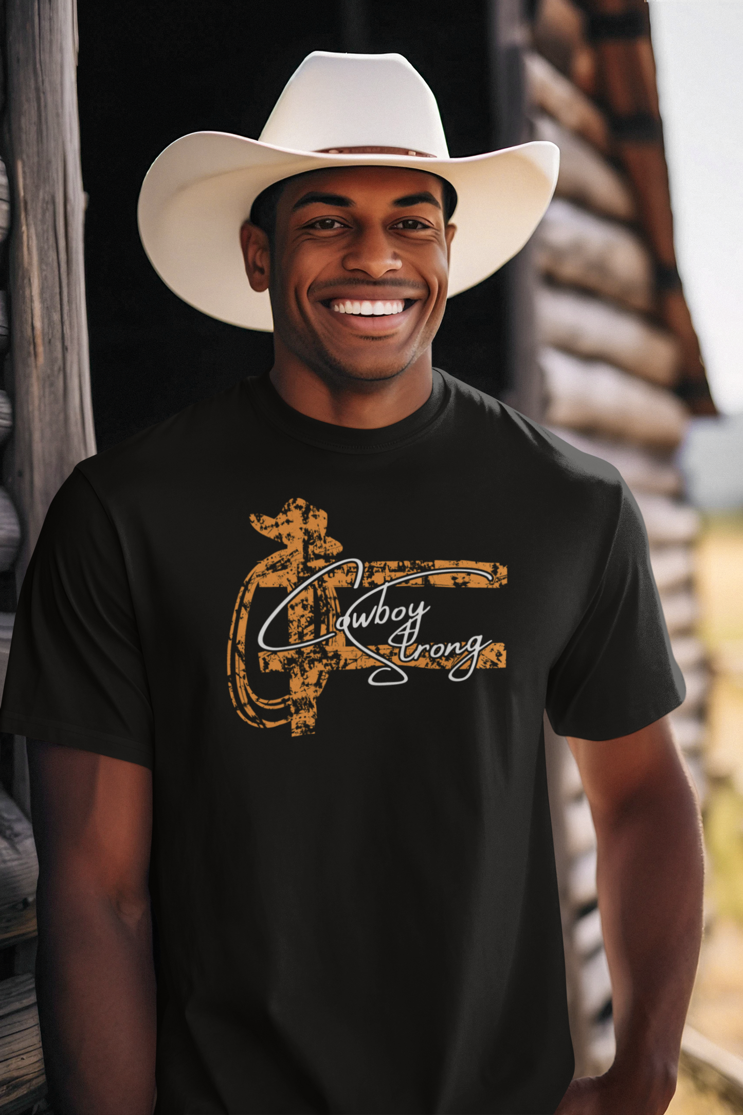 Men Country Strong Fence Post Tee